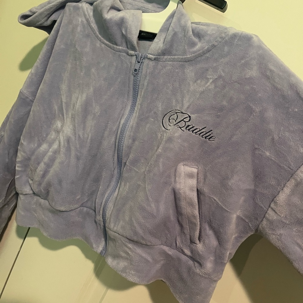 purple zip up & pant set